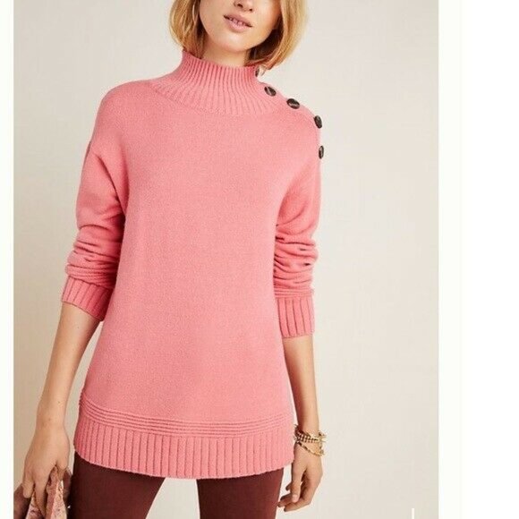 NEW Anthropologie Margarita Sweater Tunic Side But - Picture 4 of 8